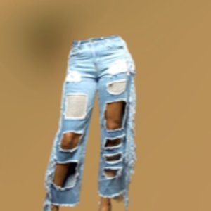 Distressed  Baggy Jeans